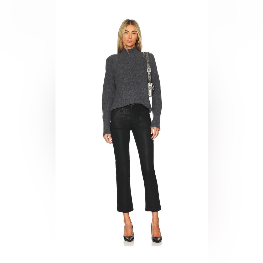 Paige Coated Mayslie straight ankle pants . Black size 26 NWT
